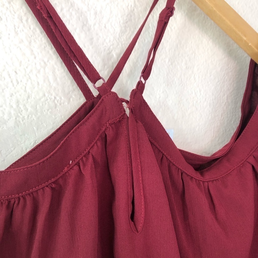Nwt Miss Match Burgundy Cold Shoulder Top — image 5 of 6